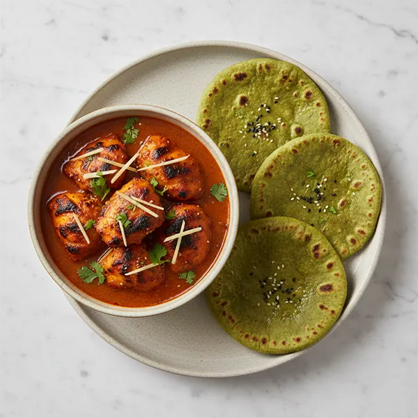 Chicken Barra With Palak Roti